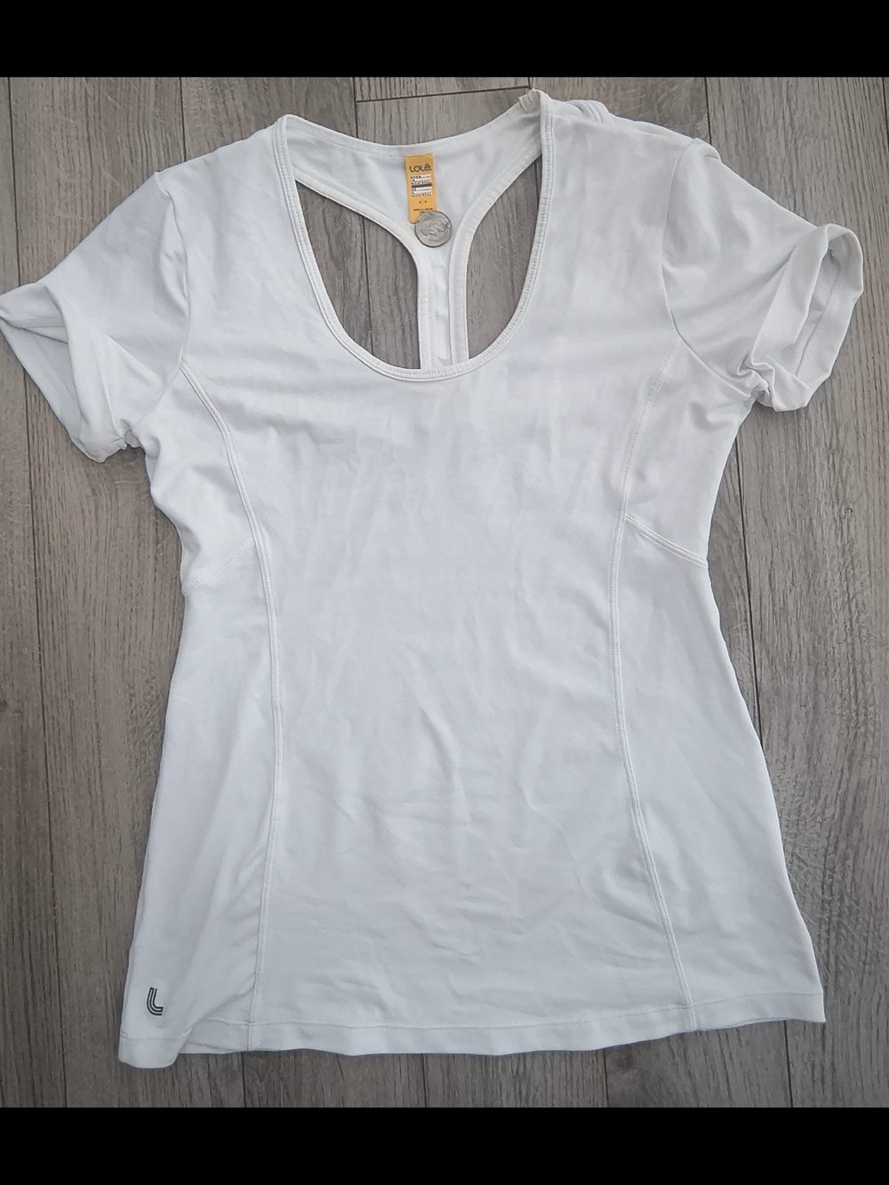 Lole White Short Sleeve Racerback Active Tee